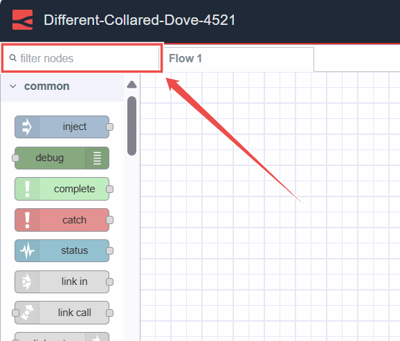 Image showing Node-RED Palette Search bar Image showing Node-RED Palette Search bar